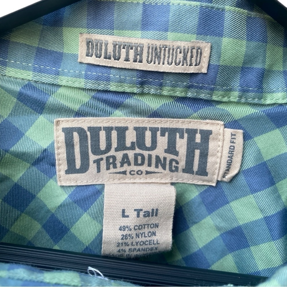 Duluth Trading Co Untucked Men's Button Up Long Sleeve Shirt I Size: L (TALL) - Picture 4 of 6